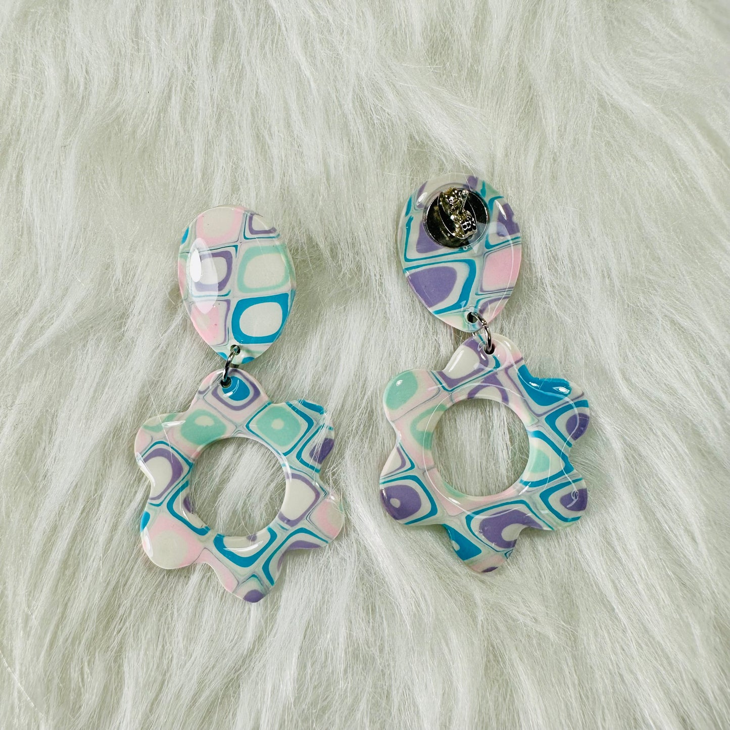 Retro 70's Style Polymer Clay Earrings