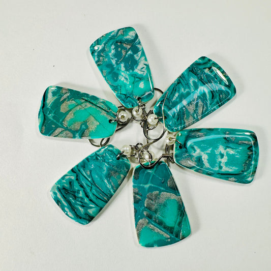 Faux Larimar Stone Earrings