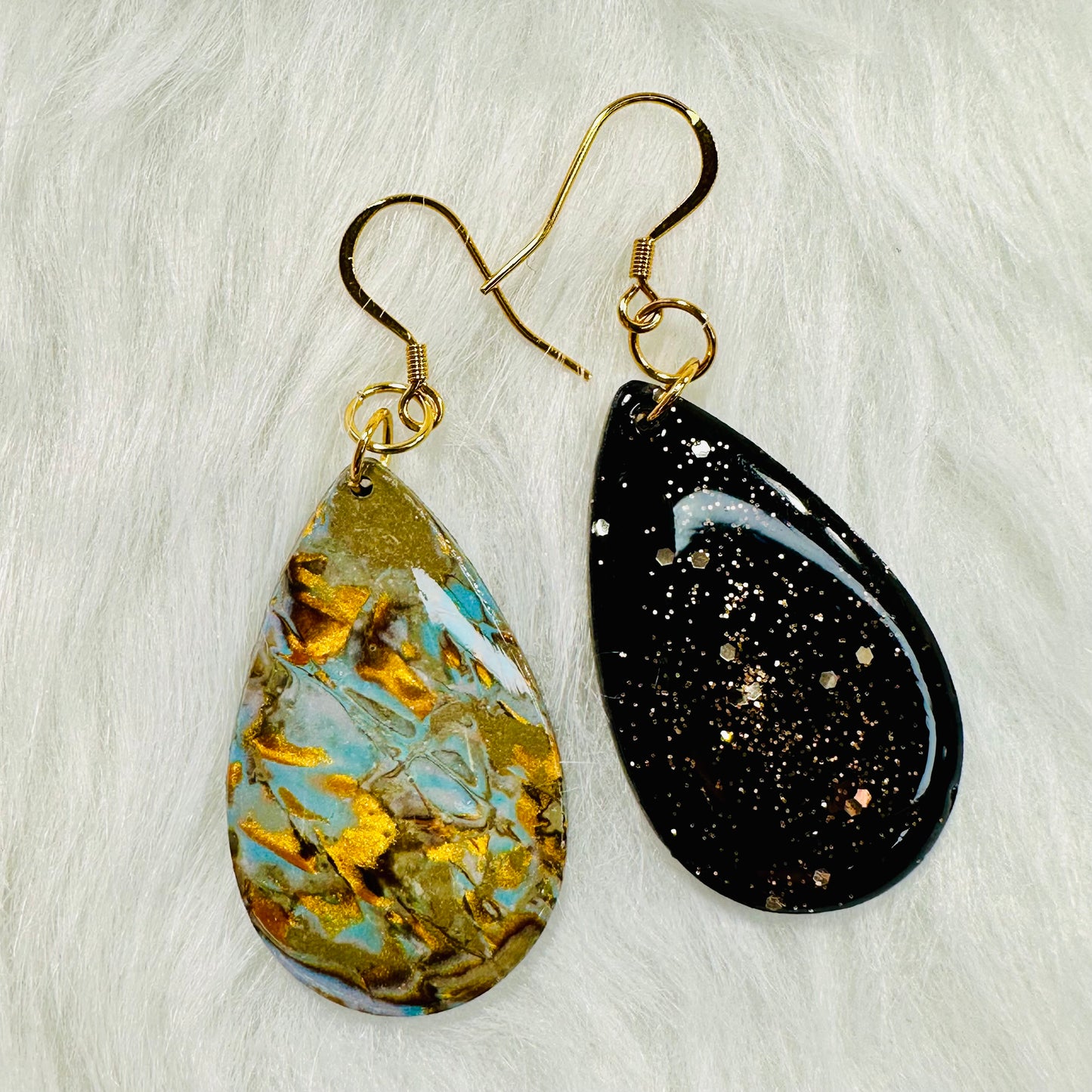 Faux Pietersite Stone Earrings