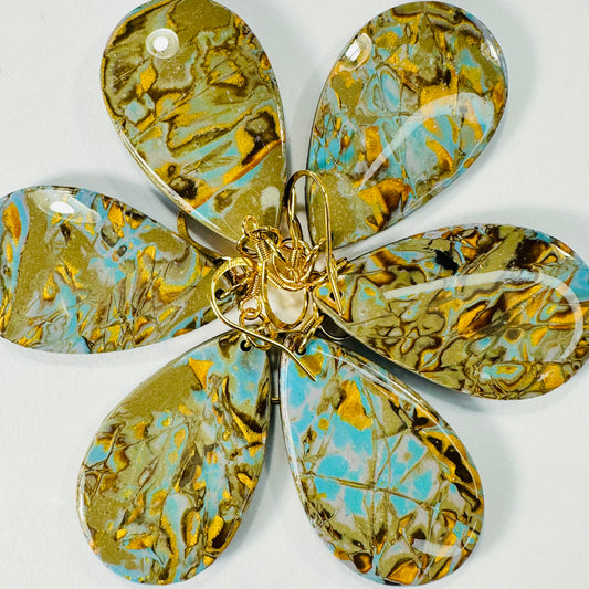 Faux Pietersite Stone Earrings