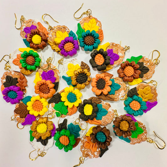 Fall Sunflower Earrings