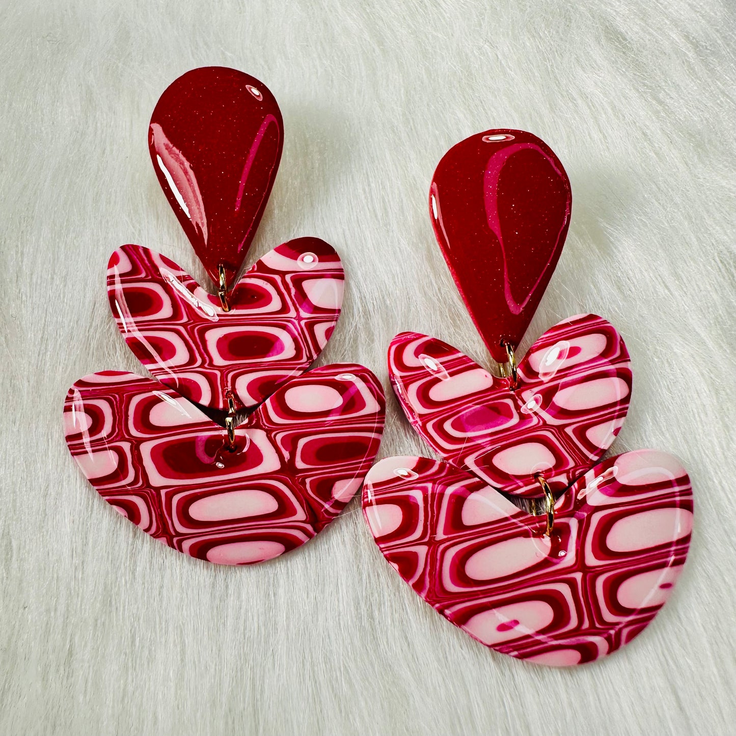 Heartfelt Red Valentine Earrings