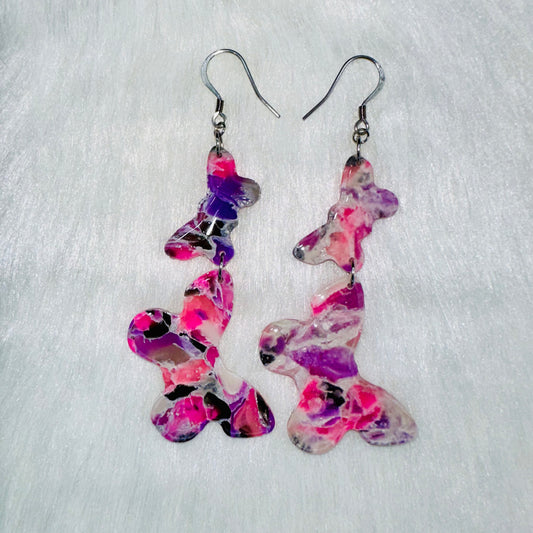 Rainbow Wings Butterfly Dangle Earrings