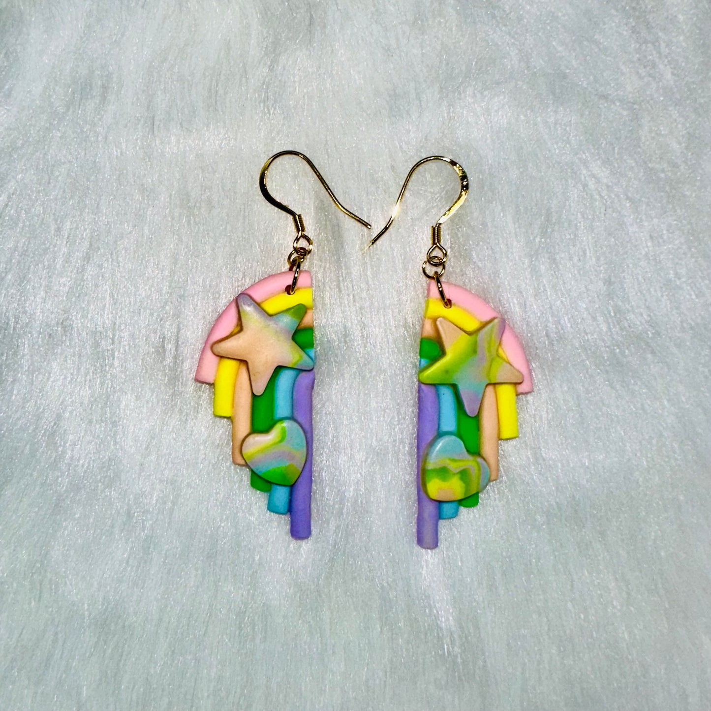 Rainbow Whimsey Dangle Earrings